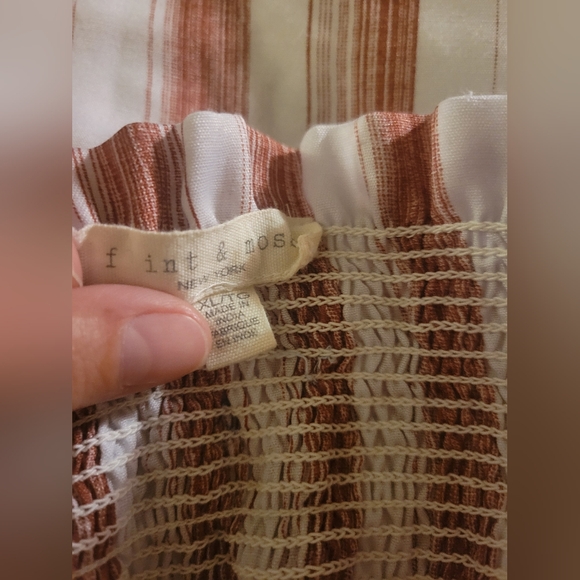 Flint and Moss White and rust striped skirt - Picture 2 of 5